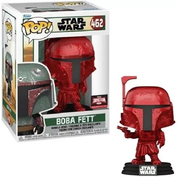 Funko Pop Star Wars Boba Fett #462 Target Exclusive Red Chrome Figure - Picture 8 of 8